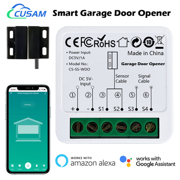 Tuya Smart Garage Door Opener WiFi Switch Remote Control Module Smart Life App Works with Alexa Google Home