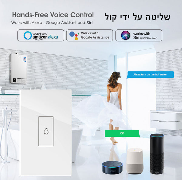 ZigBee Smart Boiler Water Heater Switch 20A Relay High Power Circuit Breaker Tuya APP Control Works with Alexa Siri Google Home