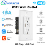 Electrical In-Wall Smart WiFi Outlet  with USB Charger Double US Plug Switch