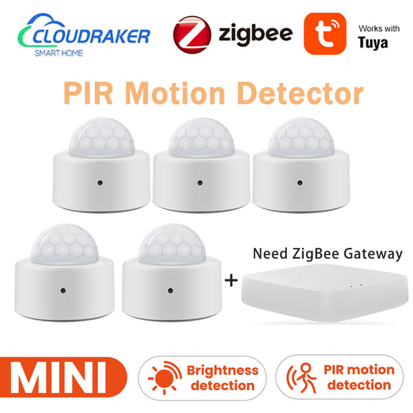 Zigbee 2 in 1 Mini PIR Motion Human Body Sensor Detector Security Alarm Brightness Luminance Detection Lux Meter Tuya Smart Life