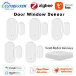 Zigbee Smart Door Window Contact Sensor Brightness Alarm Detector Tuya Smart Life Remote Control Work With Alexa Google Home