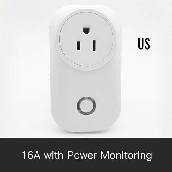 WiFi Smart Plug 16A Socket Remote Voice Control Power Monitor Timing Wireless Outlet works with Alexa Google Home Siri Tuya