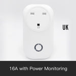 WiFi Smart Plug 16A Socket Remote Voice Control Power Monitor Timing Wireless Outlet works with Alexa Google Home Siri Tuya